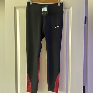 Black and Red nike dry fit leggings